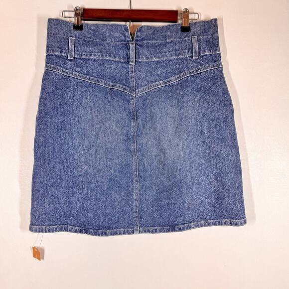 Reformation Sandia Skirt Womens Size 30 Inari Blue Denim Jean Paperbag Boho NWT - Picture 3 of 12